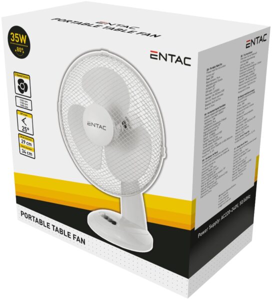 Entac Hordozható Asztali Ventilátor 35W *Sérült Csomagolás* | BR (SKU:EPTF-35W-SCS) Egyéb Entac Hordozható Asztali Ventilátor 35W *Sérült Csomagolás* | BR (SKU:EPTF-35W-SCS) Egyéb