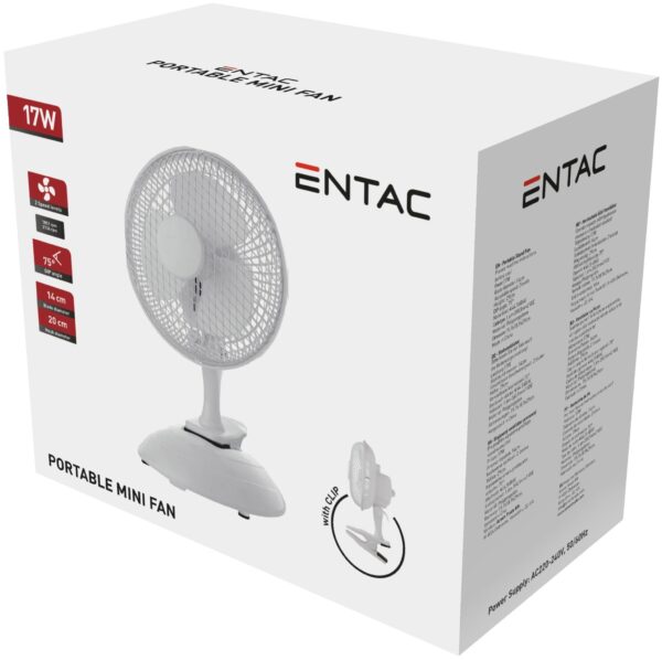 Entac Hordozható Asztali Mini Ventilátor 17W | BR (SKU:EPTMF-17W) Ventilátorok