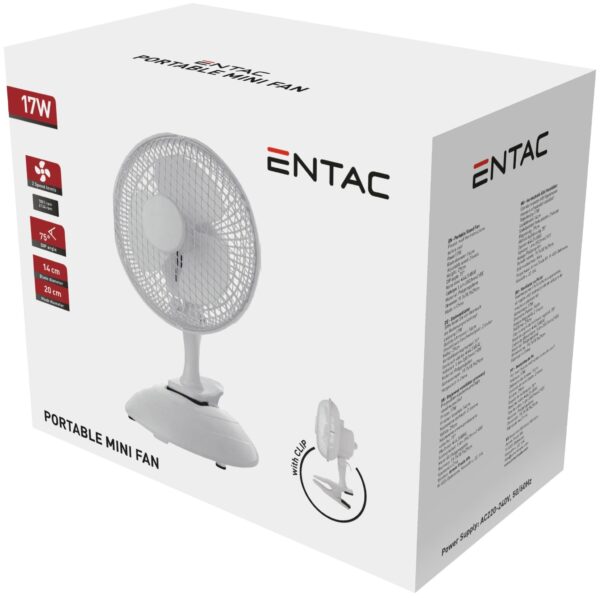 Entac Hordozható Asztali Mini Ventilátor 17W *Sérült csomagolás* | BR (SKU:EPTMF-17W-SCS) Ventilátor