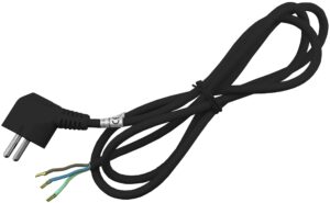 Entac Szerelhető hálózati kábel 3G1.5 1.5m Földelt Dugvillával Fekete | BR (SKU:ERWC1.5-1.5-B) Szerelhetőek