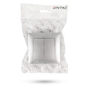 Entac 106+6 Arnold süllyeszthető dupla váltókapcsoló Ezüst | BR (SKU:ERWS22-ARN-S) Kapcsoló