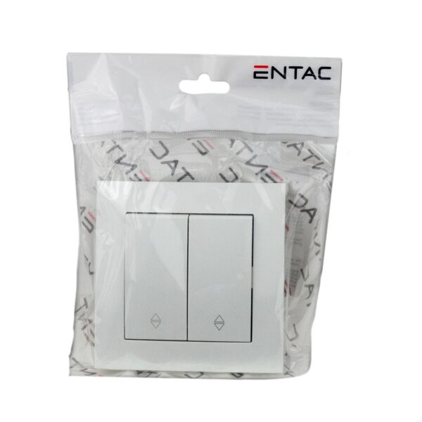 Entac 106+6 Arnold süllyeszthető dupla váltókapcsoló Fehér | BR (SKU:ERWS22-ARN-W) Kapcsoló