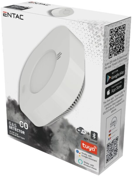 Entac Smart CO érzékelő WIFI TUYA | BR (SKU:ES-COGD-WITU) Hálózati töltők és adapterek