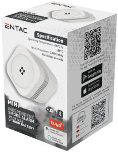 Entac Smart mini füstjelző WIFI TUYA | BR (SKU:ES-MSA-WITU) Hálózati adapter