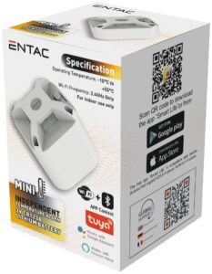 Entac Smart Mini Hő és Tűzérzékelő WIFI TUYA | BR (SKU:ES-MTA-WITU) Hálózati adapter