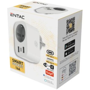 Entac Smart Hálózati Adapter 1x Type-F, 2xUSB-A, 1xUSB-C 2.4A WIBLE | BR (SKU:ES-SSAUSB-WIBLE) Hálózati adapter