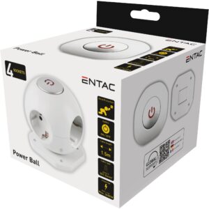 Entac Gömb Elosztó 4 Foglalattal, Kapcsolóval 1.5m 3G1.5 | BR (SKU:ESC1.5G3-GLOBE) Kapcsolós