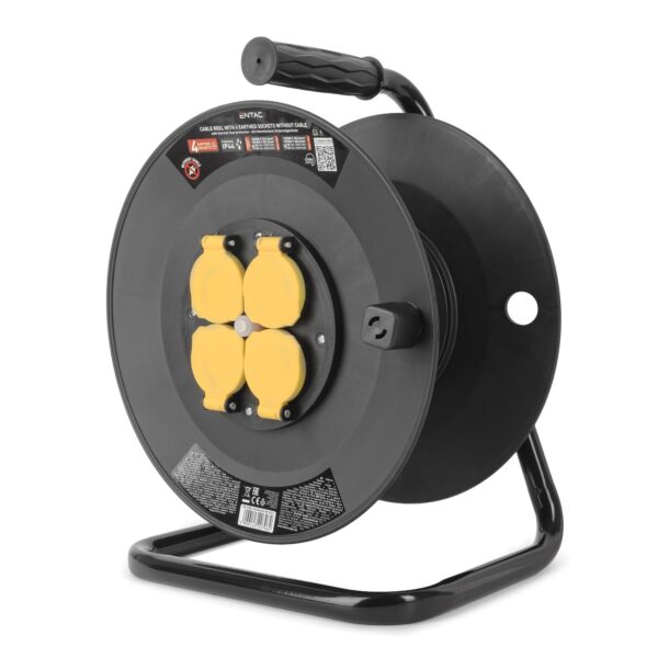 Entac Kábeldob 4 Foglalat IP44, Kábel nélkül max. 50m | BR (SKU:ESCR44G4-50-EXCL) IP20