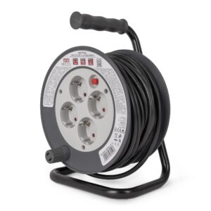 Entac Kábeldobos Hosszabbító 4 Foglalat 15m 3G1.0 | BR (SKU:ESCRG4-15-1.0) IP20