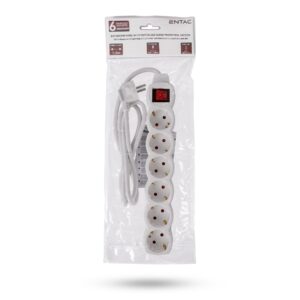 Entac S1 Elosztó 6 Foglalat Kapcsolóval 1,5m 3G1.5 | BR (SKU:ESE1.5G6-1.5-SW) Kapcsolós
