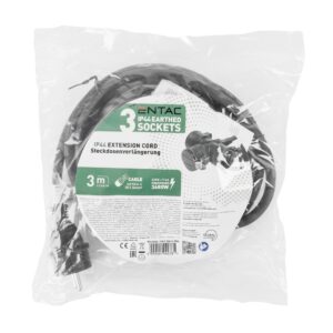 Entac S1 Elosztó 3 Foglalat 3m IP44 | BR (SKU:ESE1.5G3-3-IP44) Kapcsoló nélküli