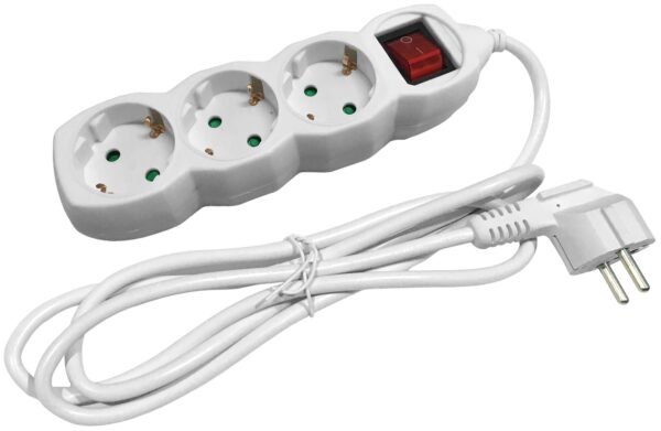 Entac S1 Elosztó 3 Foglalat Kapcsolóval 5m 3G1.5 | BR (SKU:ESE1.5G3-5-SW) Kapcsolós