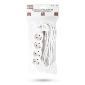 Entac S1 Elosztó 4 Foglalat 3m 3G1.5 | BR (SKU:ESE1.5G4-3) Kapcsoló nélküli