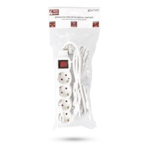 Entac S1 Elosztó 4 Foglalat Kapcsolóval 3m 3G1.5 | BR (SKU:ESE1.5G4-3-SW)