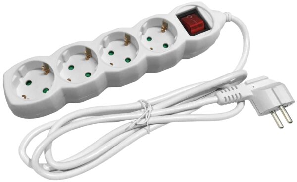 Entac S1 Elosztó 4 Foglalat Kapcsolóval 5m 3G1.5 | BR (SKU:ESE1.5G4-5-SW)
