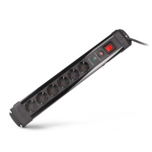 Entac Elosztó 6 Foglalat Kapcsolóval 2m 3G1.5 Túlfesz.védelemmel | BR (SKU:ESE1.5G6-2-SW-SP) Kapcsolós