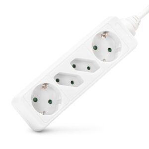Entac M1 Elosztó 4 Foglalat 2x16A 2×2.5A 1,5m 3G1.5 | BR (SKU:ESE1.5G2X2-1.5) Kapcsoló nélküli