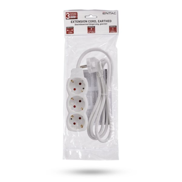 Entac S1 Elosztó 3 Foglalat 1,5m 3G1.5 | BR (SKU:ESE1.5G3-1.5) Kapcsoló nélküli