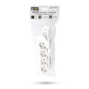 Entac S1 Elosztó 4 Foglalat 1,5m 3G1.5 | BR (SKU:ESE1.5G4-1.5) Kapcsoló nélküli