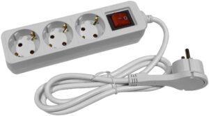 Entac S1 Elosztó 3 Foglalat Kapcsolóval 1,5m Laposfejű | BR (SKU:ESEG3-1.5-SW-F) Kapcsolós