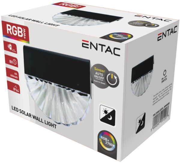 Entac Napelemes Műanyag Lámpa WW+RGB | BR (SKU:ESFL-WWRGB) Szolár lámpák