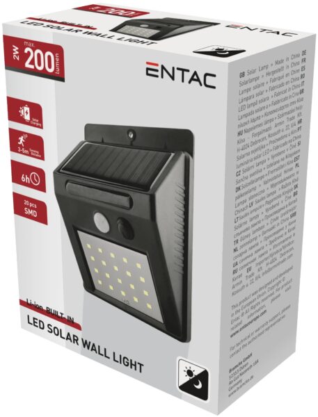 Entac Napelemes Műanyag Lámpa 2W SMD | BR (SKU:ESL-2W-SMD-PL) Szolár