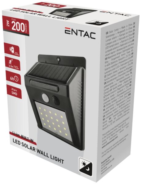 Entac Napelemes Műanyag Lámpa 2W SMD *Sérült csomagolás* | BR (SKU:ESL-2W-SMD-PL-SCS) Egyéb