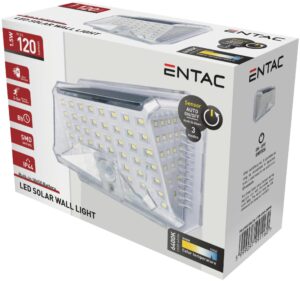 Entac Napelemes Műanyag Lámpa 1.5W SMD 3 mód PIR | BR (SKU:ESLOH-1.5W-SMD-3MPIR) Szolár