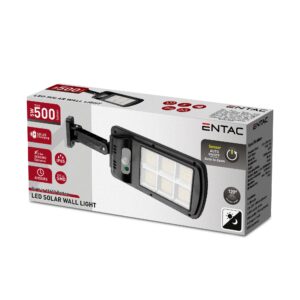 Entac Napelemes Műanyag Fali lámpa 5W SMD mozgásérzékelővel | BR (SKU:ESLP-SMD-B) Szolár