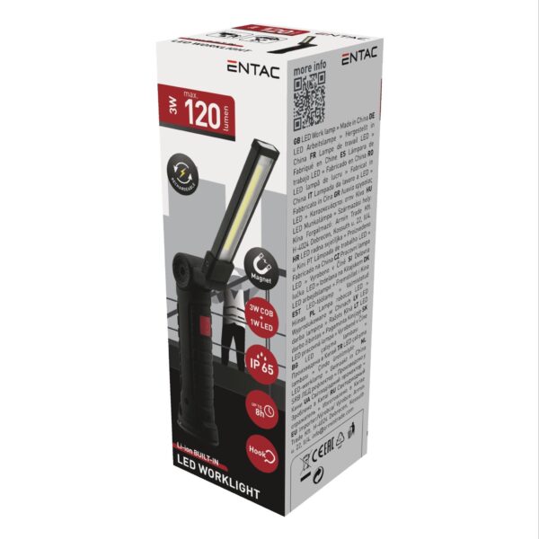 Entac Szerelőlámpa C-LED 180° Újratölthető | BR (SKU:EWL-180-C-LED-R) Szerelőlámpa