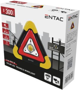 Entac Elakadásjelző Lámpa COB Újratölthető Napelemes | BR (SKU:EWL-ELS-SOL-R) Szerelőlámpa