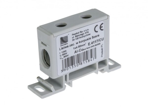 Sorkapocsléc szürke házban 1x50mm² Sorkapcsok és vezetékösszekötők