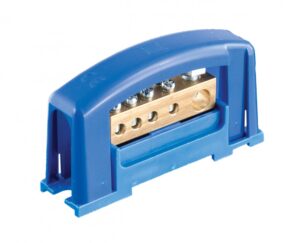 Áramvédelmi kapocs 1×25, 4×10, kék színű , fedéllel Szerelési anyagok
