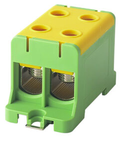 Fővezetéki sorkapocs, 2×16-95mm2, sárga-zöld Fővezetéki sorkapcsok