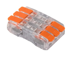 Kétoldalas, hármas oldható vezetékösszekötő, 6×0,2-2,5mm2 vezetékhez Vezetékösszekötők