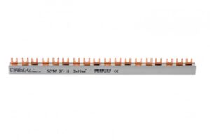 Villás fázissín, 63A, 3 fázisú, 18 modul, 10mm2, 322mm Fázissínek