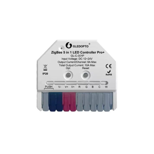 Gledopto GL-C-301P Ultra Mini Zigbee Pro+ 5-in-1-ben okos LED vezérlés, Zigbee+2.4GHz RF, kapcsolóbemenettel Gledopto GL-C-301P Gledopto GL-C-301P Ultra Mini Zigbee Pro+ 5-in-1-ben okos LED vezérlés, Zigbee+2.4GHz RF, kapcsolóbemenettel Gledopto GL-C-301P