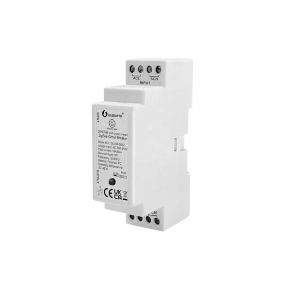 Gledopto GL-DR-001Z Tuya Zigbee 16A DIN-sínre szerelhető fogyasztásmérős relémodul Gledopto GL-DR-002W