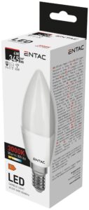 Entac LED Candle E14 4W WW 3000K | BR (SKU:LLC14-4W-WW) Gyertya