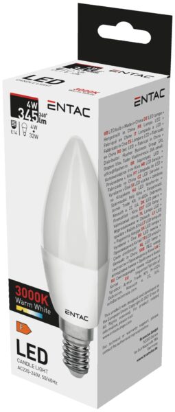 Entac LED Candle E14 4W WW 3000K | BR (SKU:LLC14-4W-WW) LED izzók