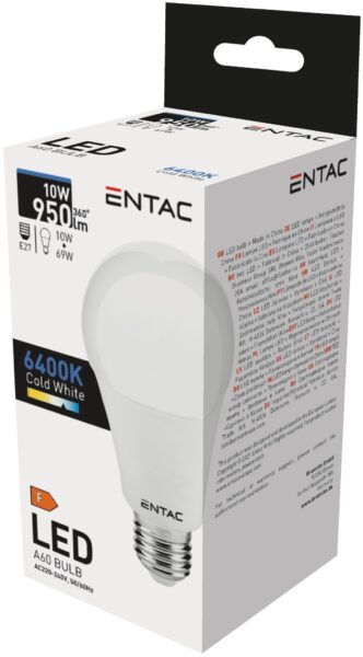 Entac LED Globe E27 10W CW 6400K | BR (SKU:LLG27-10W-CW) Gömb