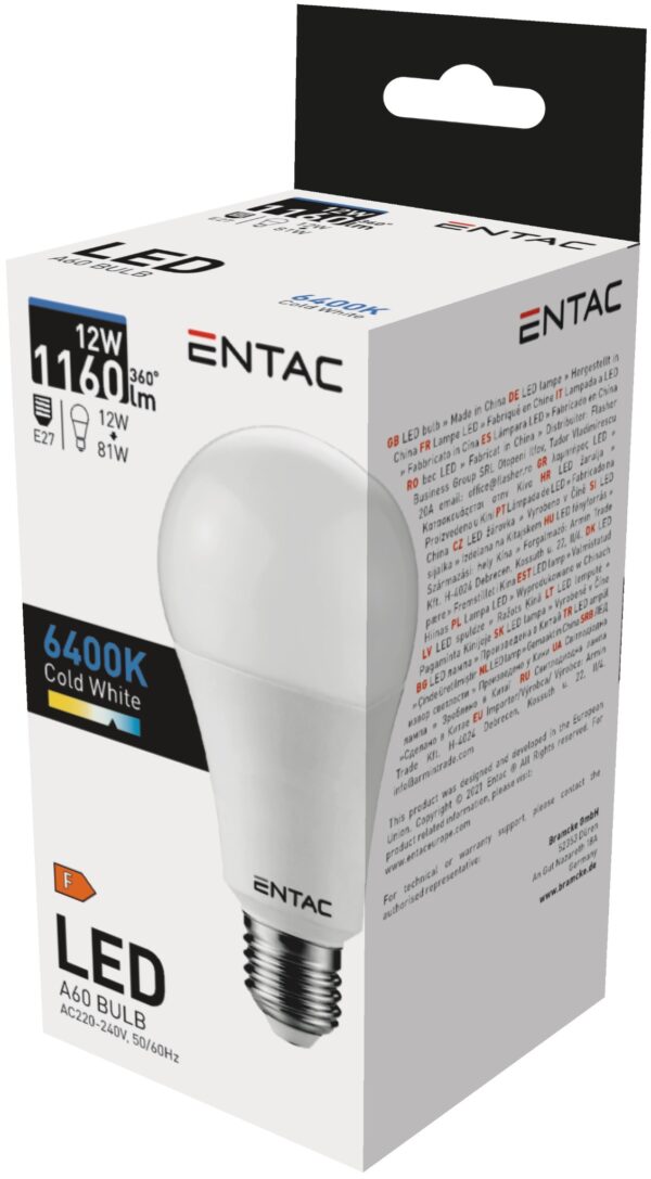 Entac LED Globe E27 12W CW 6400K | BR (SKU:LLG27-12W-CW)