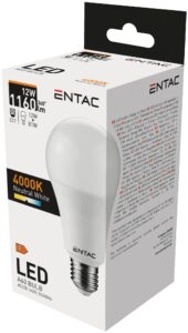 Entac LED Globe E27 12W NW 4000K | BR (SKU:LLG27-12W-NW) Gömb