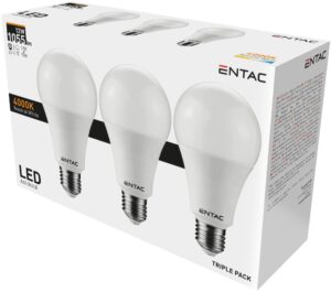 Entac LED Globe E27 12W NW 4000K 3-Pack | BR (SKU:LLG27-12W-NW-3P) Gömb