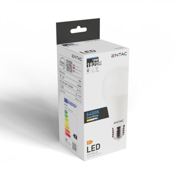 Entac LED Globe E27 18W CW 6400K | BR (SKU:LLG27-18W-CW) Gömb