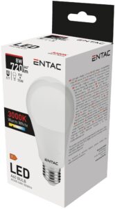 Entac LED Globe E27 8W WW 3000K | BR (SKU:LLG27-8W-WW) Gömb