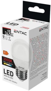 Entac LED Mini Globe E27 4W WW 3000K | BR (SKU:LLMG27-4W-WW) Mini Gömb