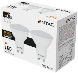 Entac LED Spot Wide Angle GU10 4W NW 4000K Duo Pack | BR (SKU:LLSW-4W-NW-2P) Szpot Entac LED Spot Wide Angle GU10 4W NW 4000K Duo Pack | BR (SKU:LLSW-4W-NW-2P) Szpot