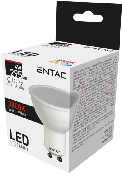 Entac LED Spot Wide Angle GU10 4W WW 3000K | BR (SKU:LLSW-4W-WW) Szpot Entac LED Spot Wide Angle GU10 4W WW 3000K | BR (SKU:LLSW-4W-WW) Szpot