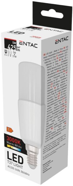 Entac LED T37 E14 5W WW 3000K | BR (SKU:LLT14-5W-WW) Reflektív